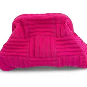 Hot Pink Fuchsia Ribbed Knit Patterned Clutch Bag Dopamine Party Festival Rave